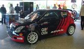 Rally bil(dog ikke den vi kunne komme ud og k�re i!) Bagved en stand hvor OneTwo pipe var opstillet!