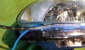 Den bl� tape p� 3M tape fjernes og LED strips kl�bes p� lygten - eks i bunden af lygten. Igen opn�r men en fin finnish da LED stripsene er fleksible og b�jelige.